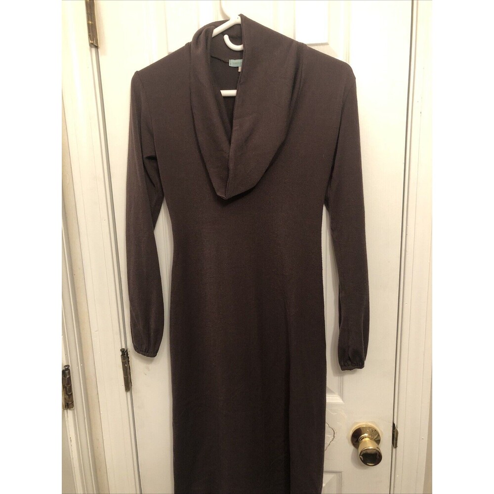 Veronica M Long‎ Dress Size Small Solid Brown Made in USA